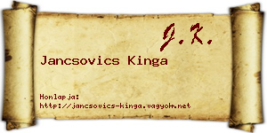 Jancsovics Kinga névjegykártya